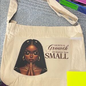 Cream Canvas Tote Bag with Inspirational DTF Print